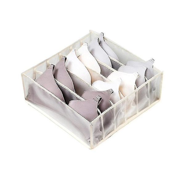 Æske rum bh sokker trusse opbevaringsbokse 6 grid beige