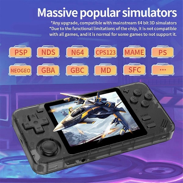 RGB10X Håndholdt Spillkonsoll 64GB 3.5 Tommers IPS Skjerm Åpen Kildekode for PSP Simulator Videospillkonsoll A