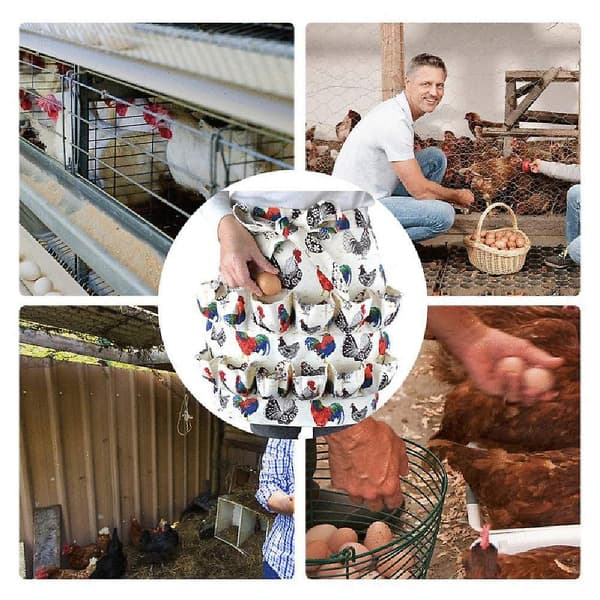 Äggsamlingsförkläde Äggbärare Köksförkläde Haklapp Matlagningsförkläde Med 12 Fack För Män Kvinnor