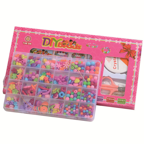 24 rutnät barns pärlor färg låda leksak DIY handgjorda flicka halsband armband pärlstav pedagogisk leksak