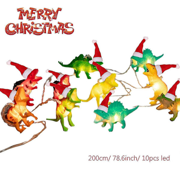 10 LED Dinosaur Lys Kæde Julepynt Dinosaur Lys Natlamper Til Børneværelset