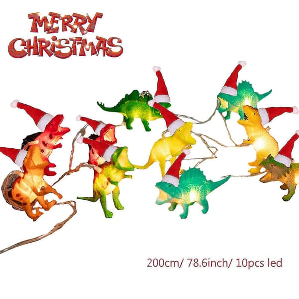 10 LED Dinosaur Lyslenke Julepynt Dinosaurlys Nattlys For Barnerom