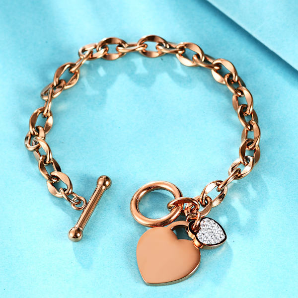 Niche design INS stil titanium stål damearmbånd OT hjerte spænde rustfrit stål bogstaver armbånd