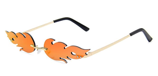 Solbriller Rimless-kvinne Wave Fire Shape Briller Til Fest (rød)