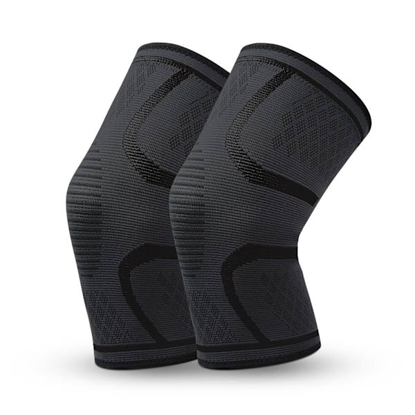 (L,Svart)Sport Knäskydd(2 Pack),Andningsbar Kompressions Knäskydd,Ligament Knäskydd för Meniskskada,Osteoartrit,Skada Återhämtning,Kör