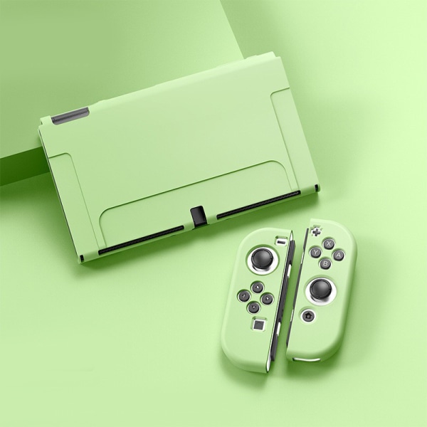 Lämplig för Nintendo Switch OLED-spelkonsol + spelkontroll mjukt case, grönt