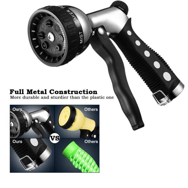Kromspetsad metallslangmunstycke - 7 funktioner