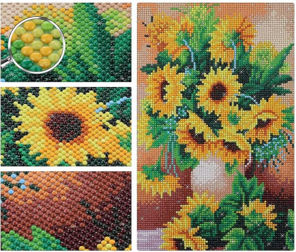 Jul DIY 5d Diamantmaleri Solsikke Efter Nummer Kit Solsikke Blomst Korssting