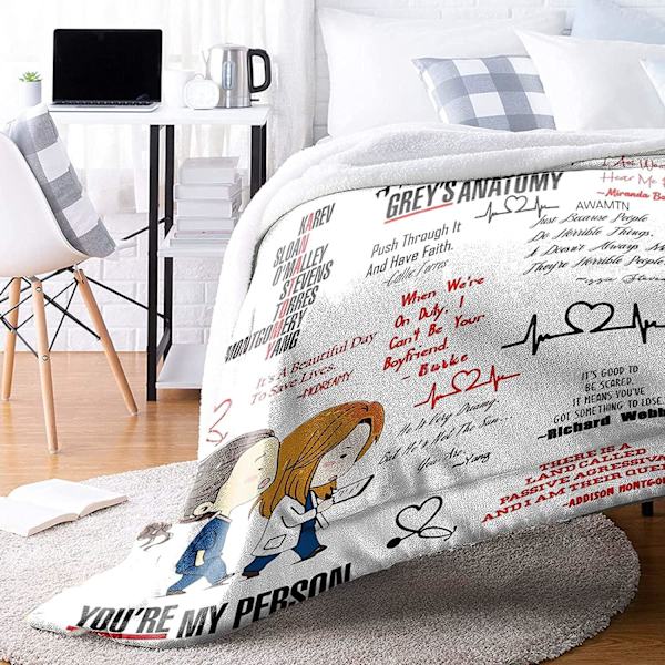 Harmaa Atomy-painatettu pehmeä fleece-peitto, patja, sohva, T