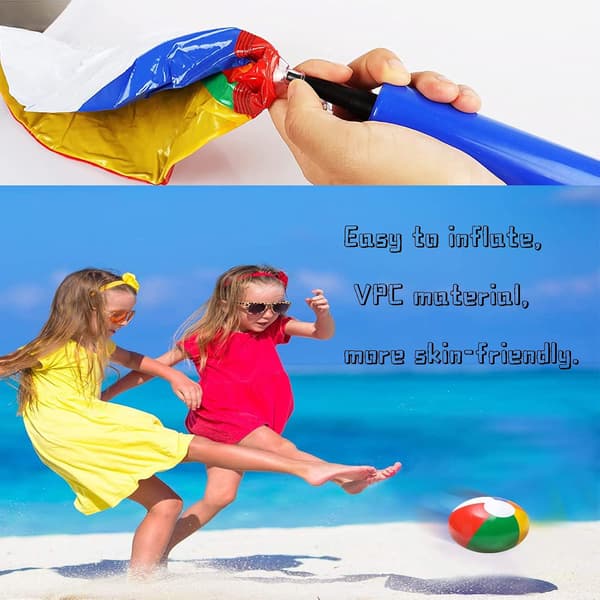 4 stk. strandbolde, oppustelige strandbolde, til strandpool-fest, badelegetøj strandbolde børn voksne bolde legetøj til sommerstrandfest, poolbolde.