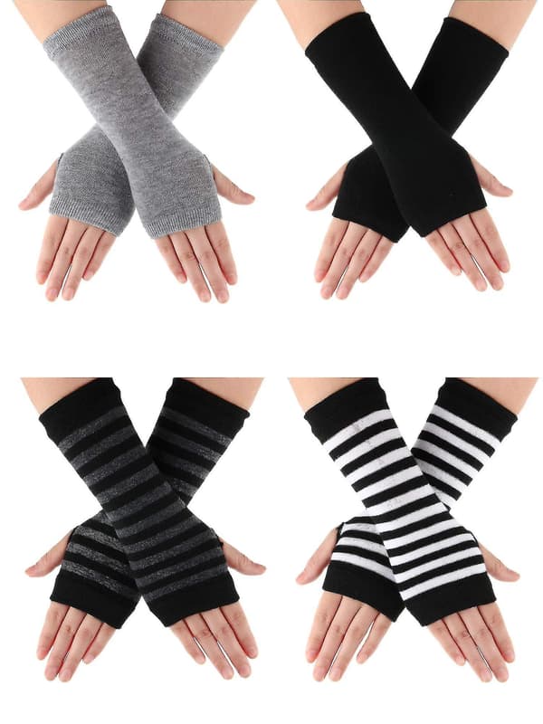4 par cashmere-følelse håndleds fingerløse handsker