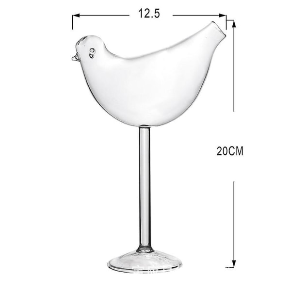 4st fågelformade cocktailglas glas vinkoppar Bägare (transparent)