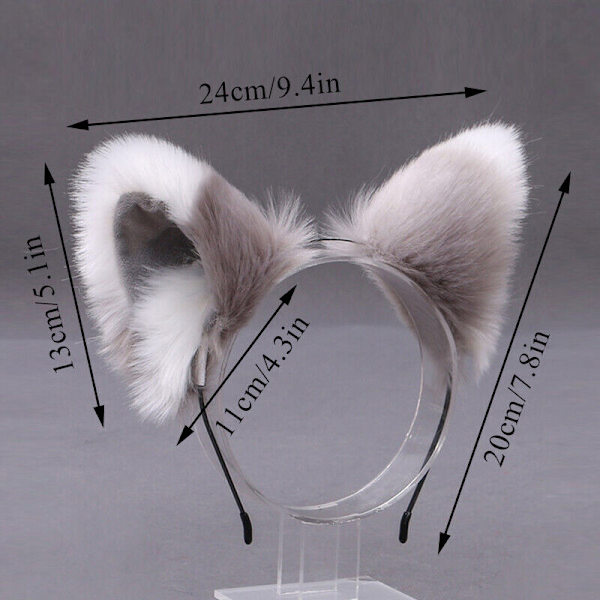 Furry Animal Cat Ears Hårband Katt Hårprydnad Halloween Cosplay Fest Mjuk, Färg 8