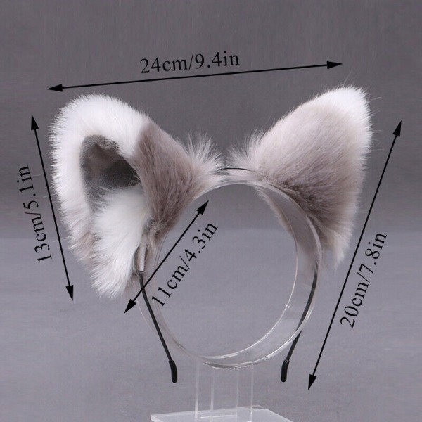 Furry Animal Cat Ears Headband Cat Headdress Halloween Cosplay Party Soft, Color 2