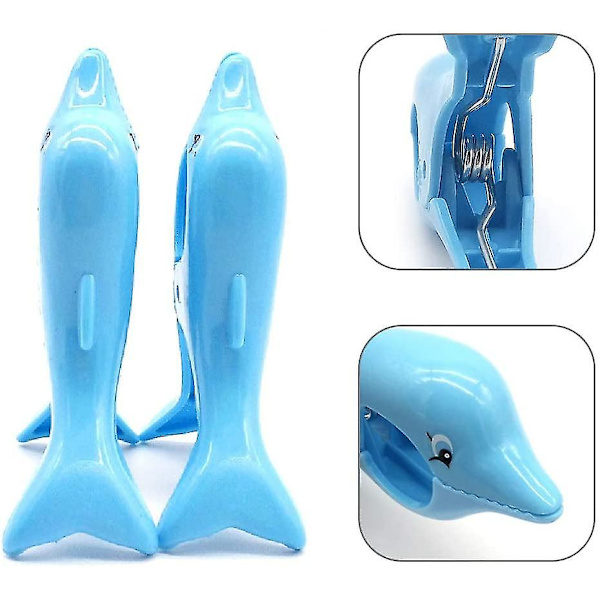 4 stk. strandhåndkleklemmer forsterkede plastklemmer for strandhåndkle, teppe, klær, matte