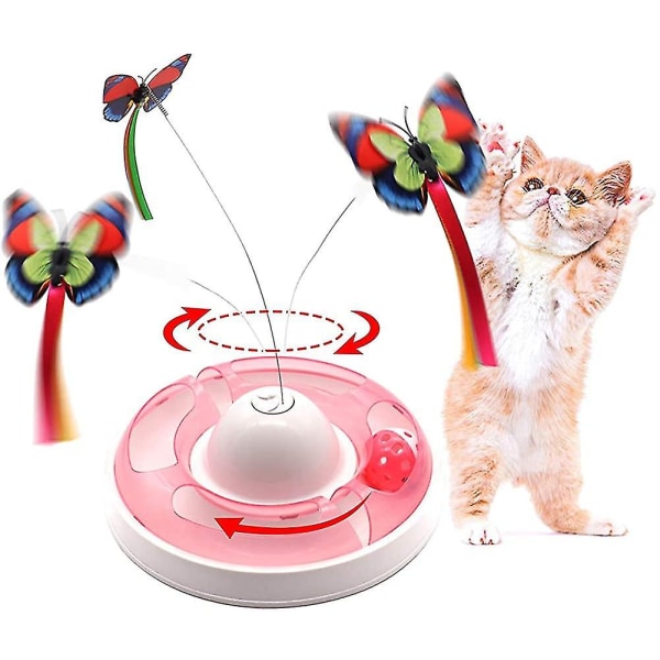 Katte interaktivt legetøj til indendørs katte, automatisk elektronisk roterende sommerfugl