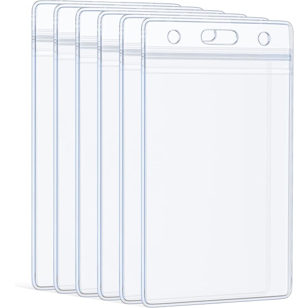 Pack Vertikal ID-brickahållare Vattentät genomskinlig ID-korthållare med återförslutningsbar dragkedja för närhetsnyckel och kreditkort