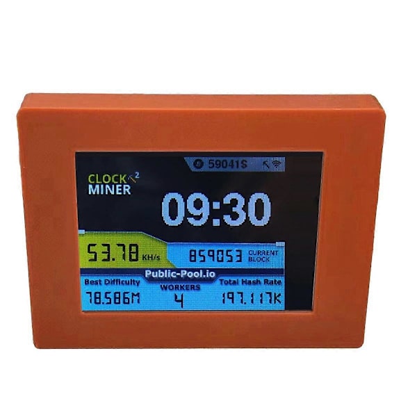 Nerdminer V2 Miner 56KH/S 2,8 tums LCD-skärm BTC Lottery Miner Bitcoin Solo Miner Nerd Miner Brun