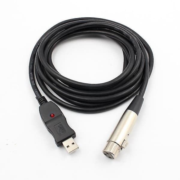 3m USB-mikrofon Mic Link-kabeladapter Hane XLR Hona För PC För Notebook Mac