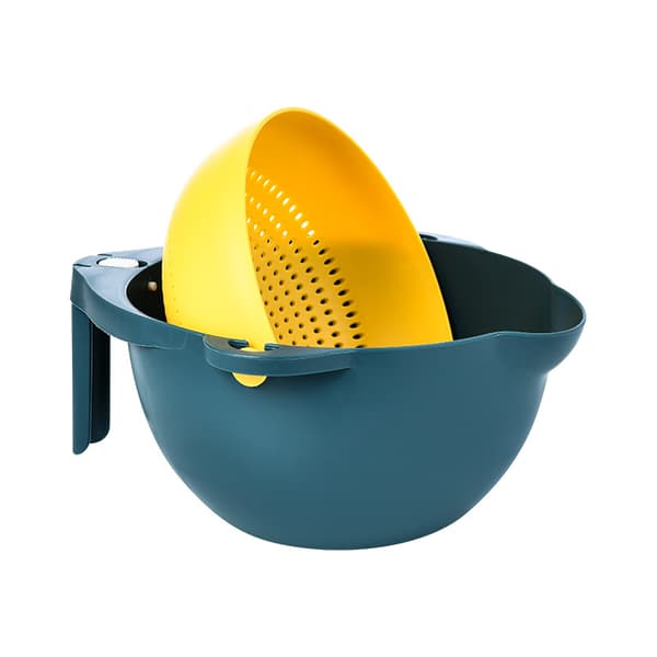 Blå och gul, röd och grå, plast sil, köksredskap, ergonomiska kanter, hällpip, praktisk och solid 1-pack