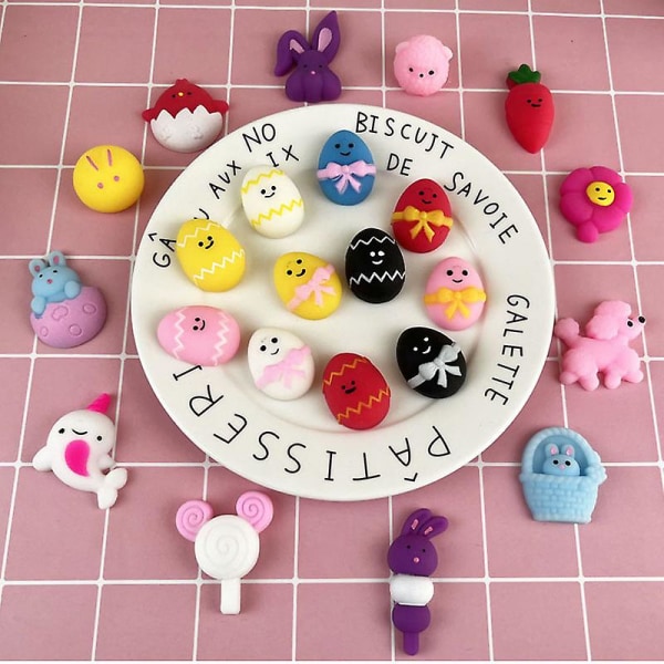 2023 Ny 50-5 st Mochi Squishies Kawaii Påskägg Squishy Leksaker För Barn Antistress Festpresenter Stressavlastande Leksaker För Födelsedag 50pcs
