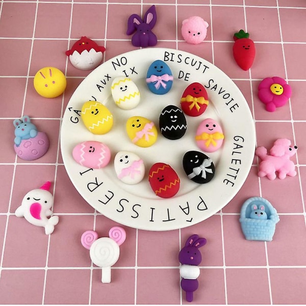 2023 Nya 50-5 st Mochi Squishies Kawaii Påskägg Squishy Leksaker För Barn Antistress Festpresenter Stressavlastande Leksaker För Födelsedag 30pcs