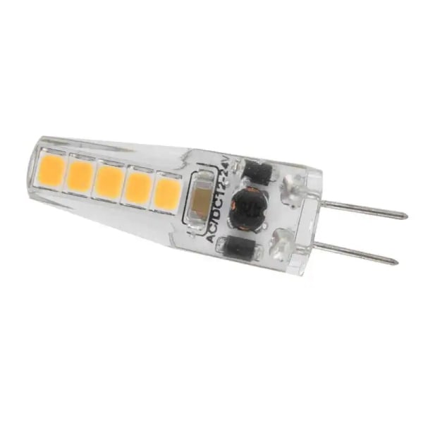 LED-lampa 2W dubbelstifts bas dimbar glödlampa lämplig för taklampa bordslampa 200lm varmvit 3000K AC 12-24V