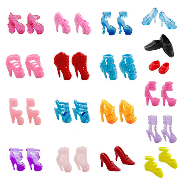 10-osainen 30 cm:n Barbie-mekkoasu, mekko, asusteet, kengät, lelut