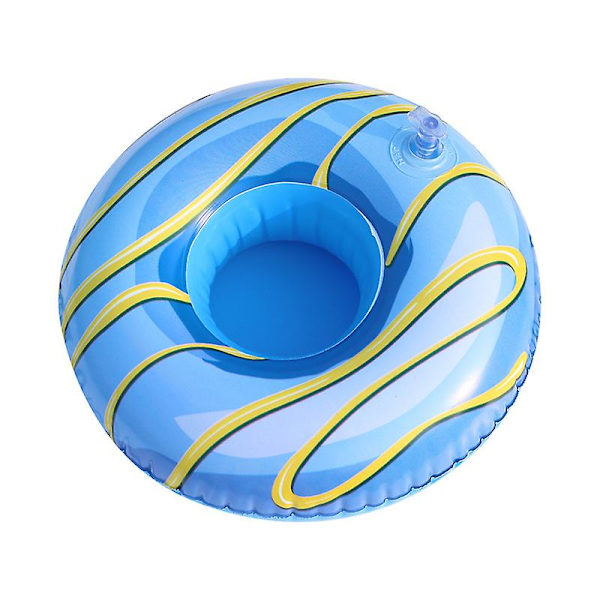 2 st uppblåsbara dryckeshållare 8 tum Donuts flytande underlägg Donut dryck flyter Blue