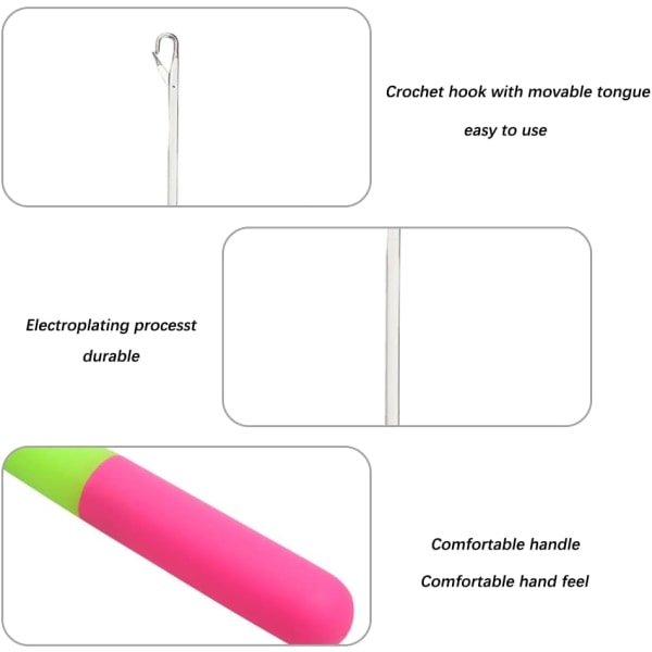 Låsekrog Nåle, 2 stk. Hækle Nåle, Vævning Værktøjer, Låsekrog Nåle, til DIY, Håndværk, Fletning