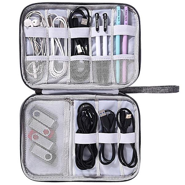 Kablar Laddare Digital Usb Gadget Kabel Väska Bärbar Väskaelektronisk Hörlurar Organizer Dragkedja Förvaringsväska Tillbehör Leveranser