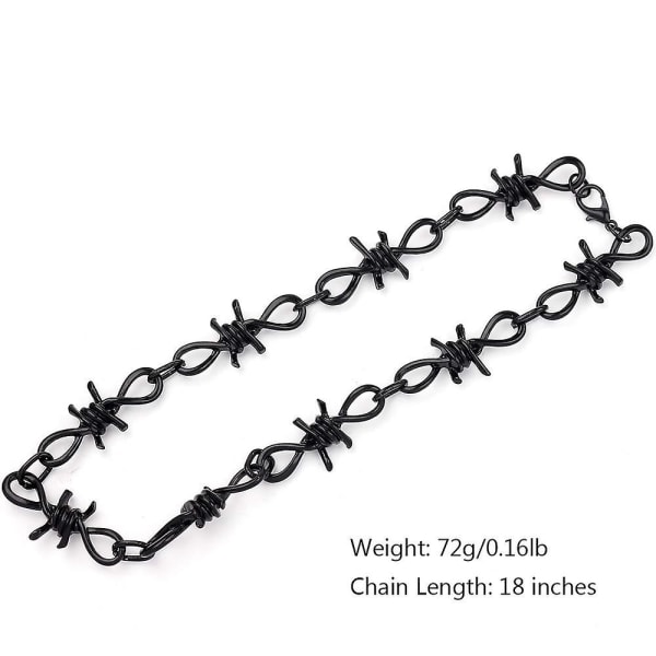 Unisex Gothic Thorns Choker Necklace - 20 Inches Hip Hop Barbed Wire Choker Necklace Chain, Punk Jewelry Gift For Men Women