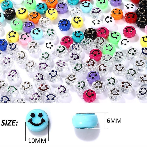 200 stk Smiley Face Perler Til Armbåndslaging Kunst Og Håndverk Armbåndslagingssett B