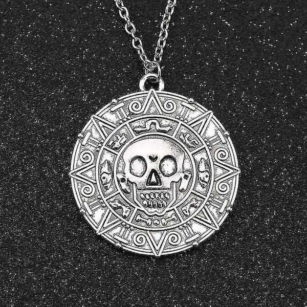 Pirates of the Caribbean halsband Aztec Coin Medal Hängesmycken