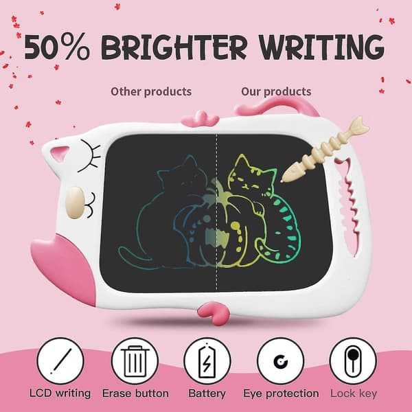 Lcd-skrivetablet til børn - Gave - Lærings-skrivebræt - Lcd-skriveblok Pink
