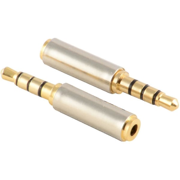 Gold 3.5mm Male To 2.5mm Female Stereo Audio Headphone Jack Adapter Converter