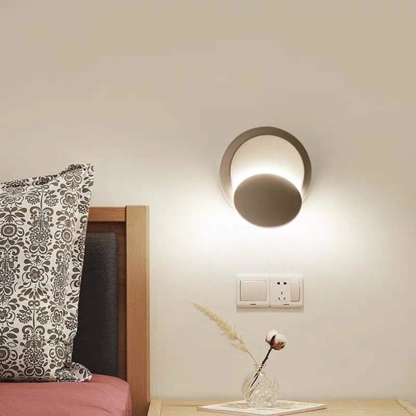 Vägglampor inomhus varmvit LED-vägglampa 5W Modern vägglampa Varmvit Creative 2 i 1 Järnvägglampa LED-lampa vit