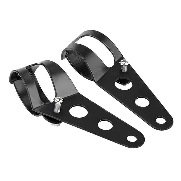 2 stk. Motorcykel Forlygtebaser Sort Frontlys Montering Justerbar Beslag Klemme til 35?43mm Gaffeløre