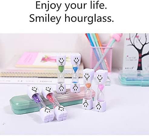 4 stk. Sand Timer Farverige Smiley Timeglas Timer 2 Minutter Børstning Green