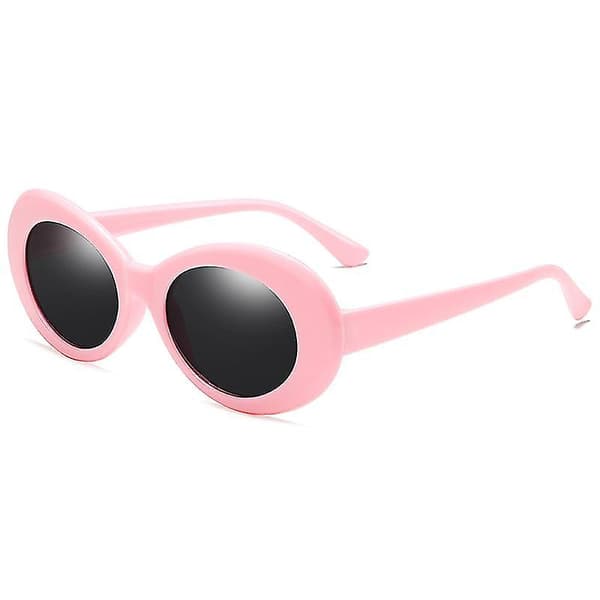 Coola Nirvana Kurt Cobain Style Clout solglasögon, vita Pink