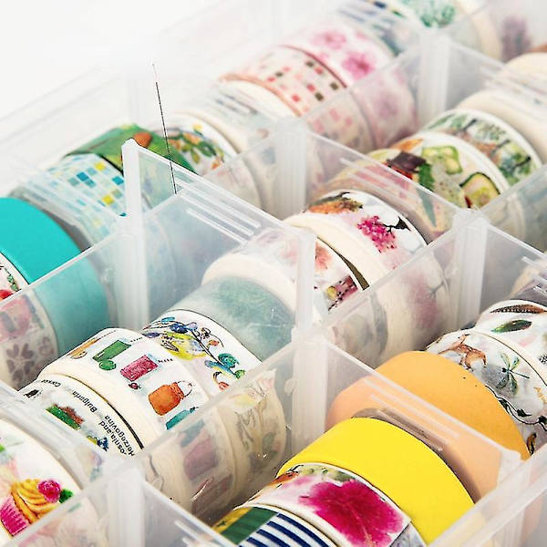 15 roms klar håndverksarrangør oppbevaringsboks for Washi Tape kunstutstyr og klistremerkepapir