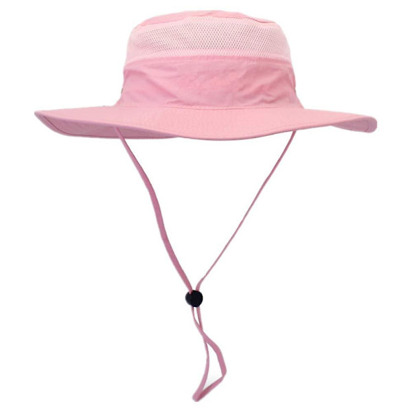 Unisex bredbrättad hatt, Upf 50+ vattentätt solskydd, sommar UV-skydd Boonie hatt Pink