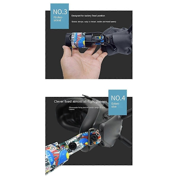 Lämplig för FPV Videoglasögon Graffiti Färg Huvudband Fixerad Rem