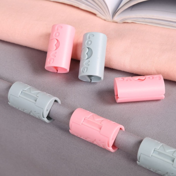 12 stykke love style lagen holder anti-skrid klip fast vinkel nåleløs sengebetræk klip quilt lagen cover knap pink+blå