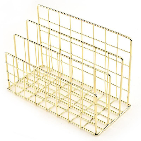 Stativ Smedejerns Bogreol Desktop Dekoration Opbevaringshylde Hylde Gold