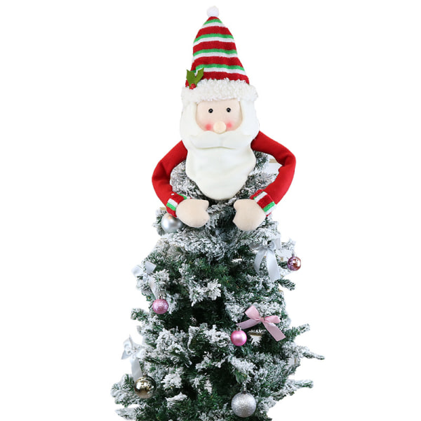 1 x julgran topp stjärna gubbe stor storlek dekorationer Jultillbehör Filt julgran hatt hänge dekorationer