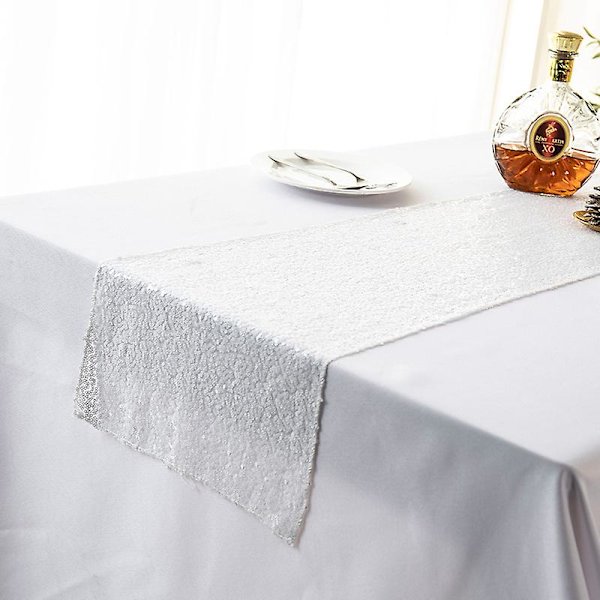 Pöytäjuoksija &quot;kultaiset paljettipöytäliina pöytänauha&quot; White 30x180cm