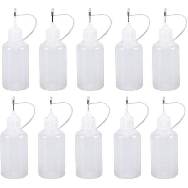 12 stk plastikflasker med dyser, præcisionsspidsapplikator klemmeflasker 10ML
