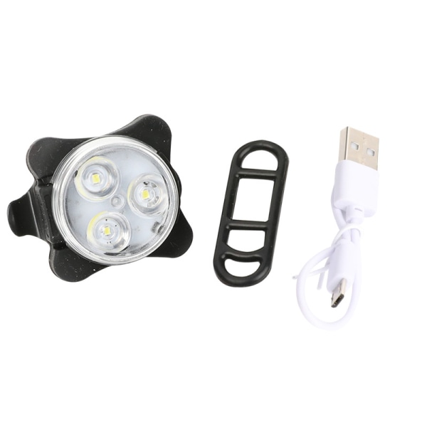 Utomhus ny mountainbike USB-laddningslampa cykelstrålkastare varningsröd och vit cykelslutljus