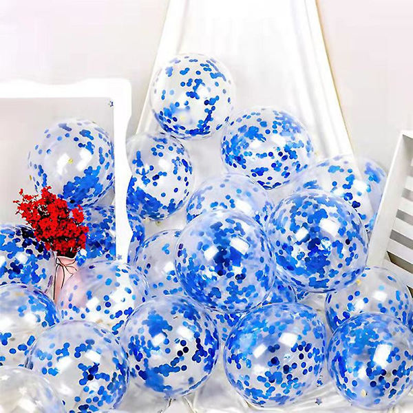 Färgglada konfettiballonger - Förpackning med 13 latexballonger, 12 tum, dekorationer för födelsedagsfester, bröllop, årsdagar Blue